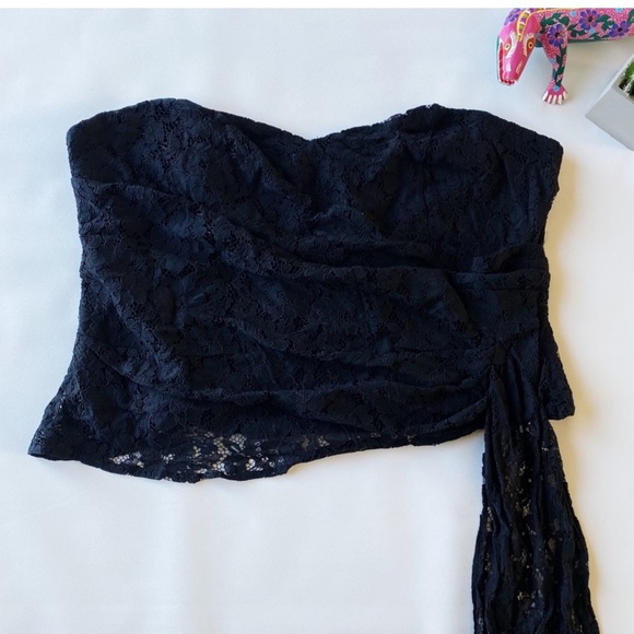 NWOT Anthropologie Mare Mare Corseted Lace Tube Top Black Plus Size 3X Strapless - Picture 5 of 6